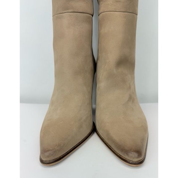 New Steve Madden Croft Pointed Toe Taupe Heeled Tall Western Suede Boots 9.5 - Picture 7 of 11